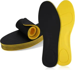 5 Pair Breathable Shoe Insoles for Women Men,Comfort Elastic Shock Absorbing Thin Shoe Inserts,Cuttable and Washable Replacement Insoles for Work Boots Running Shoes (M [US M:6.5-8/W:7.5-9.5])