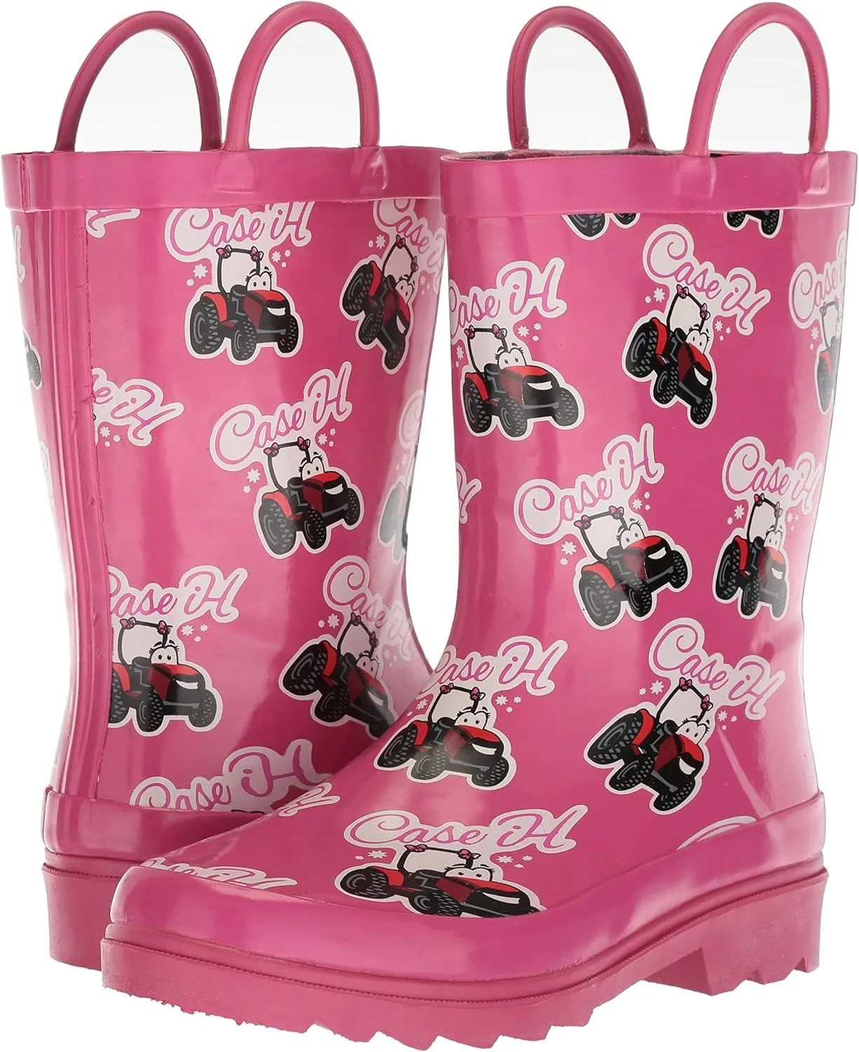 Ad Tec Kids 8 in Waterproof PVC Rubber Rain Boots - Easy On Off, Grippe Outsole for Gardening, Fishing, Farming, Playing and Many More