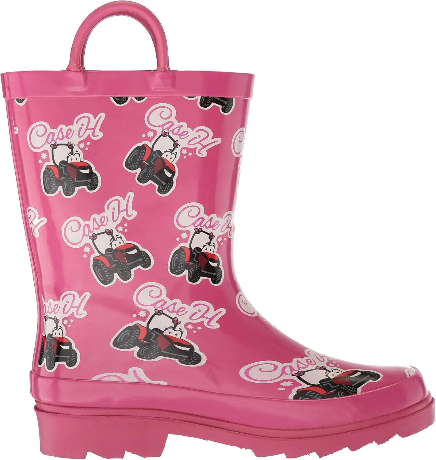 Ad Tec Kids 8 in Waterproof PVC Rubber Rain Boots - Easy On Off, Grippe Outsole for Gardening, Fishing, Farming, Playing and Many More
