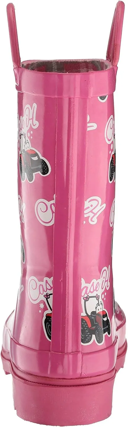 Ad Tec Kids 8 in Waterproof PVC Rubber Rain Boots - Easy On Off, Grippe Outsole for Gardening, Fishing, Farming, Playing and Many More