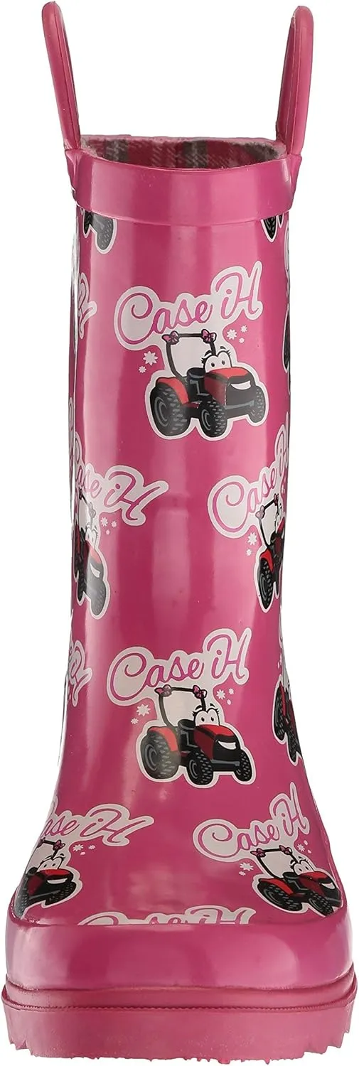 Ad Tec Kids 8 in Waterproof PVC Rubber Rain Boots - Easy On Off, Grippe Outsole for Gardening, Fishing, Farming, Playing and Many More