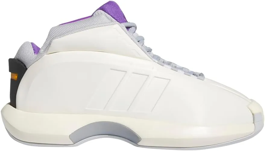 adidas Mens Crazy 1 Basketball Sneakers Shoes - Grey, Purple, White - Size 7.5 M