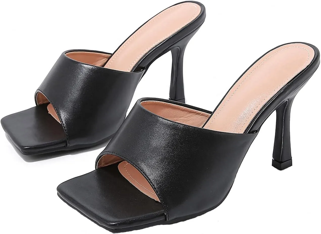 ADMLZQQ Sandals Heels Open Toe Slip-On High Heel Sandals for Women Bridesmaid Banquet Party Shoes