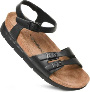 AEROTHOTIC Comfortable Genuine Leather Platform Sandals with Arch Support Stylish Adjustable Ankle Strap Slip On Vacations Travel Outdoor Wedge Sandals for Women