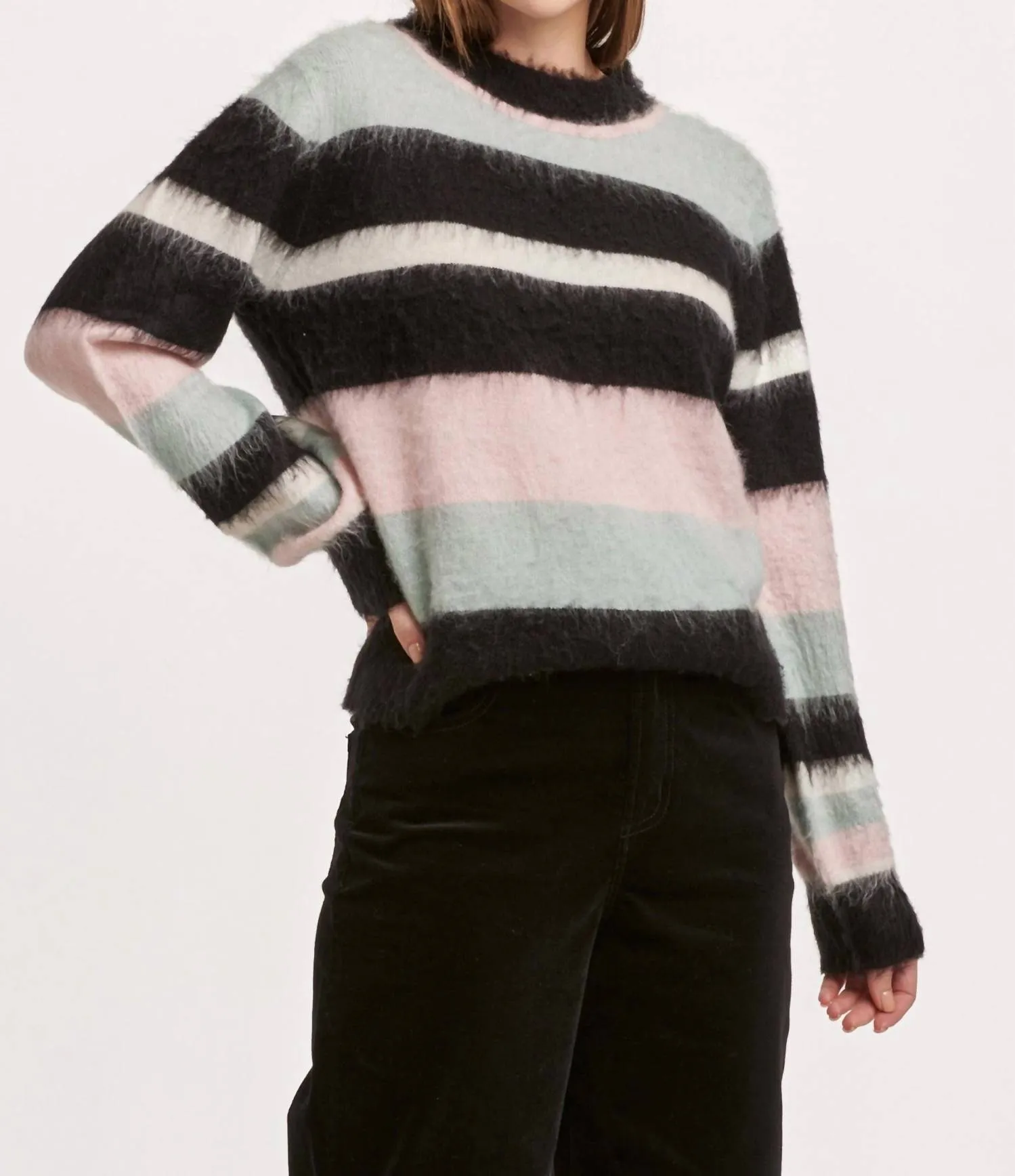 Alicia Novelty Sweater In Honeydew Sunday