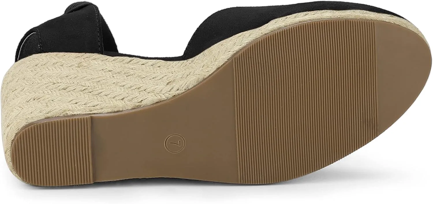 Allegra K Women's Closed Toe Espadrilles Wedges Tie Up Wedge Sandals