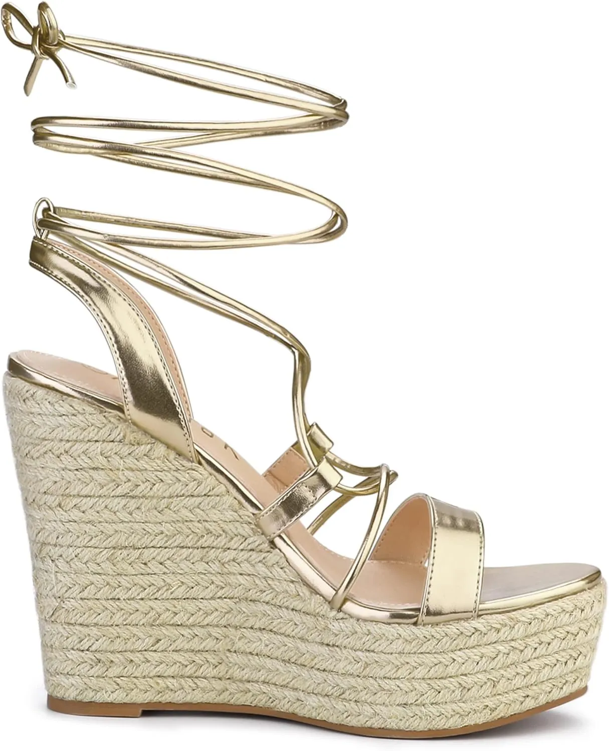 Allegra K Women's Espadrilles Platform Wedges Heel Lace Up Sandals