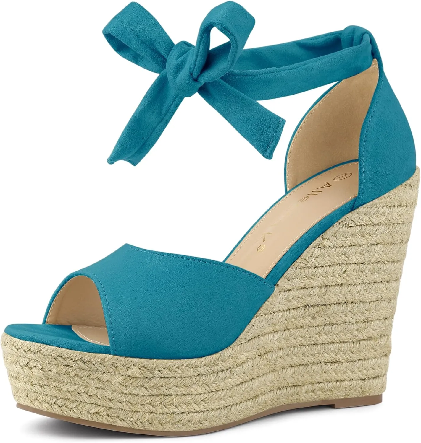 Allegra K Women's Espadrilles Tie Up Ankle Strap Wedges Sandals