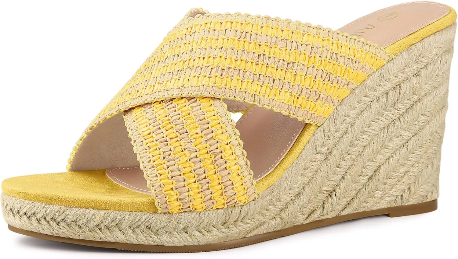 Allegra K Women's Espadrilles Wedges Slide Wedge Sandals
