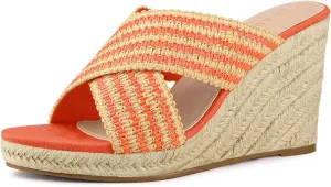 Allegra K Women's Espadrilles Wedges Slide Wedge Sandals