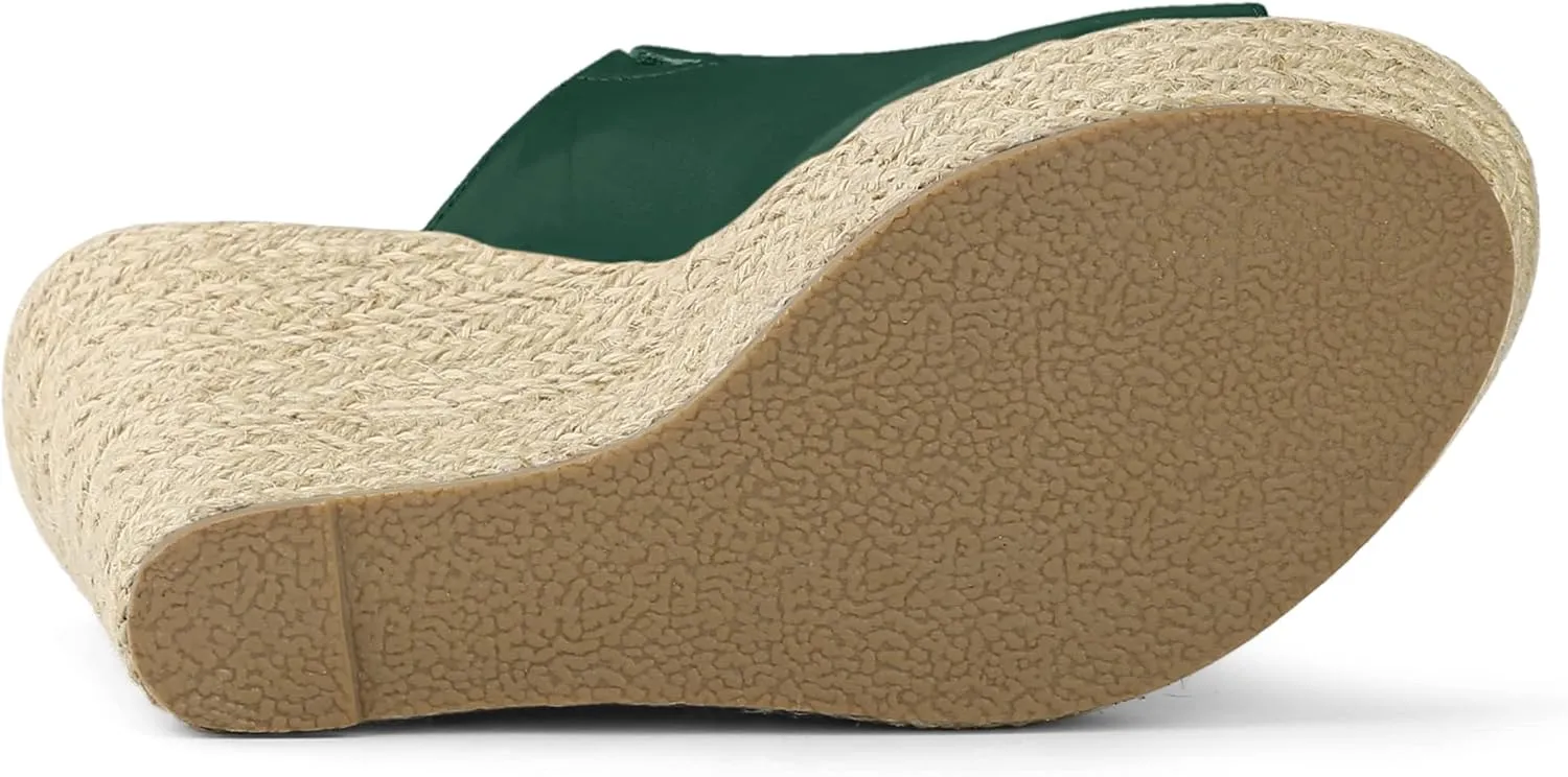 Allegra K Women's Slip on Platform Sandals Espadrilles Wedges Slides Mules