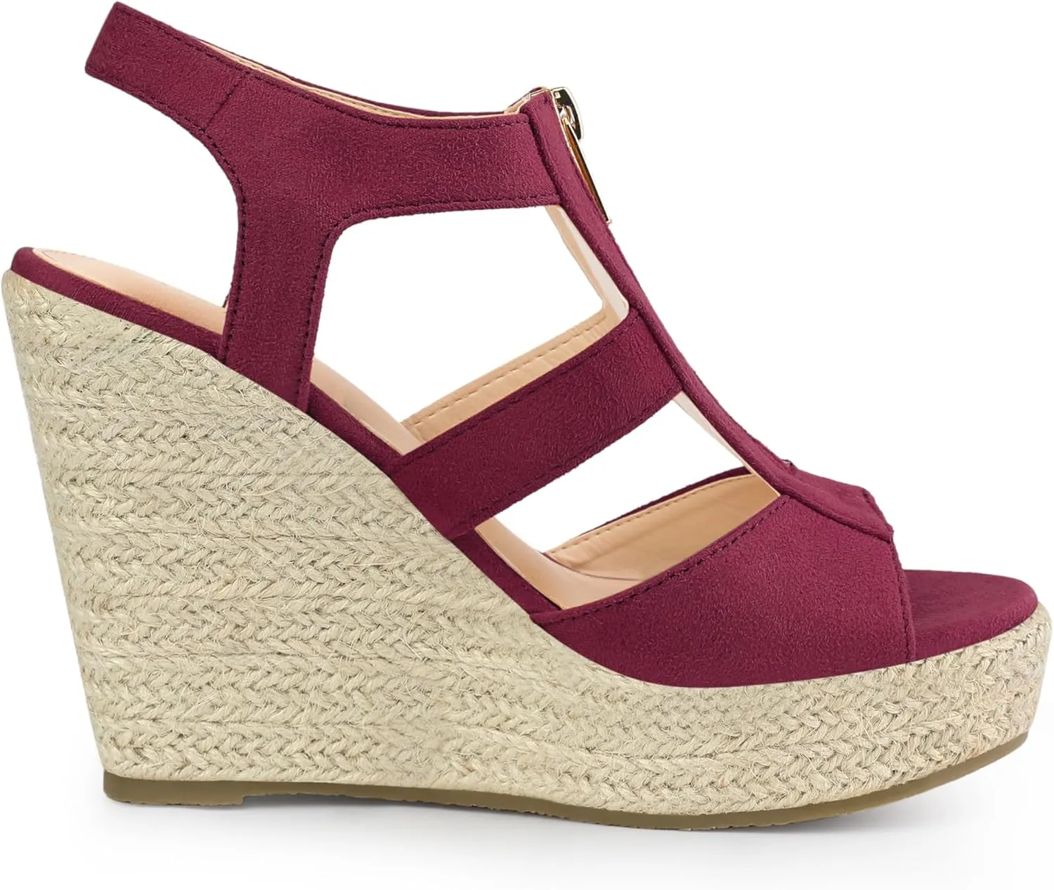 Allegra K Women's Wedges Zipper Sandals Platform Wedges Heels Sandals