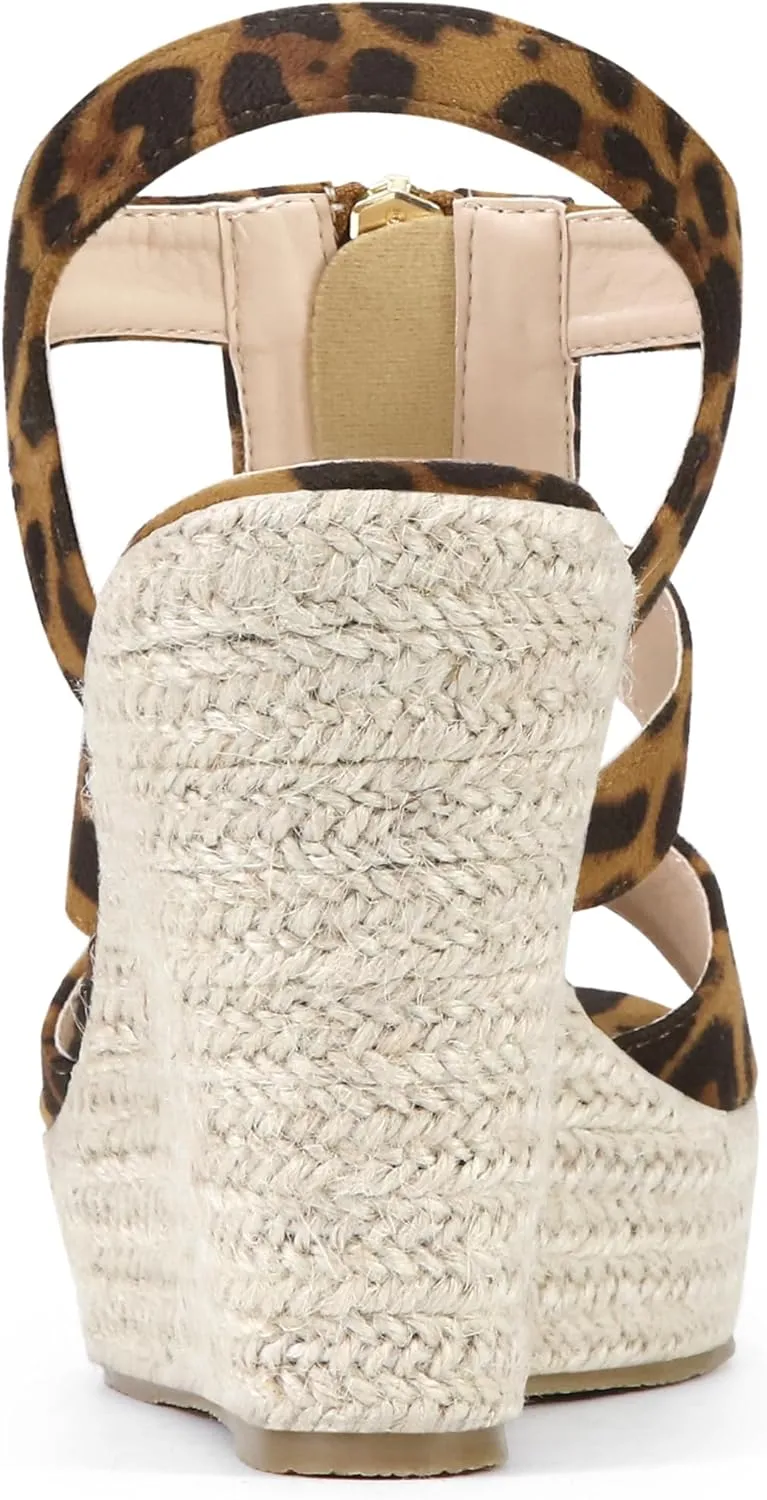 Allegra K Women's Wedges Zipper Sandals Platform Wedges Heels Sandals
