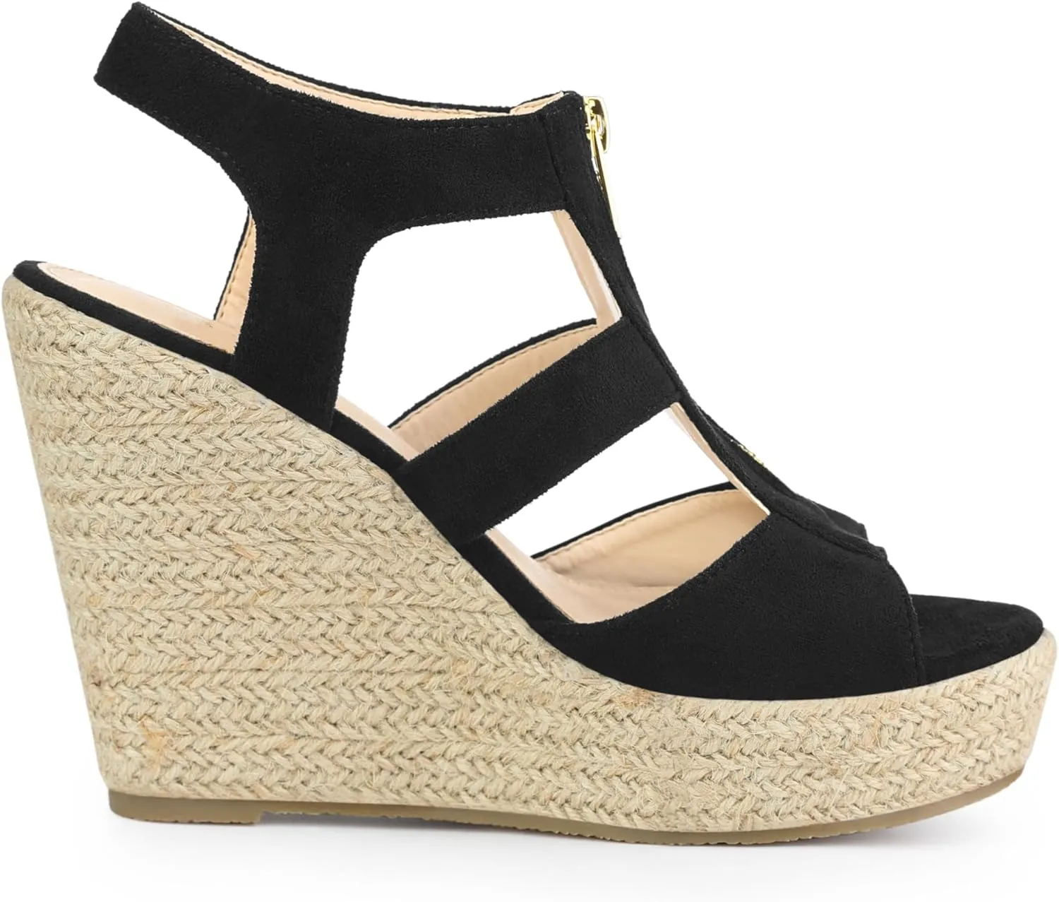 Allegra K Women's Wedges Zipper Sandals Platform Wedges Heels Sandals