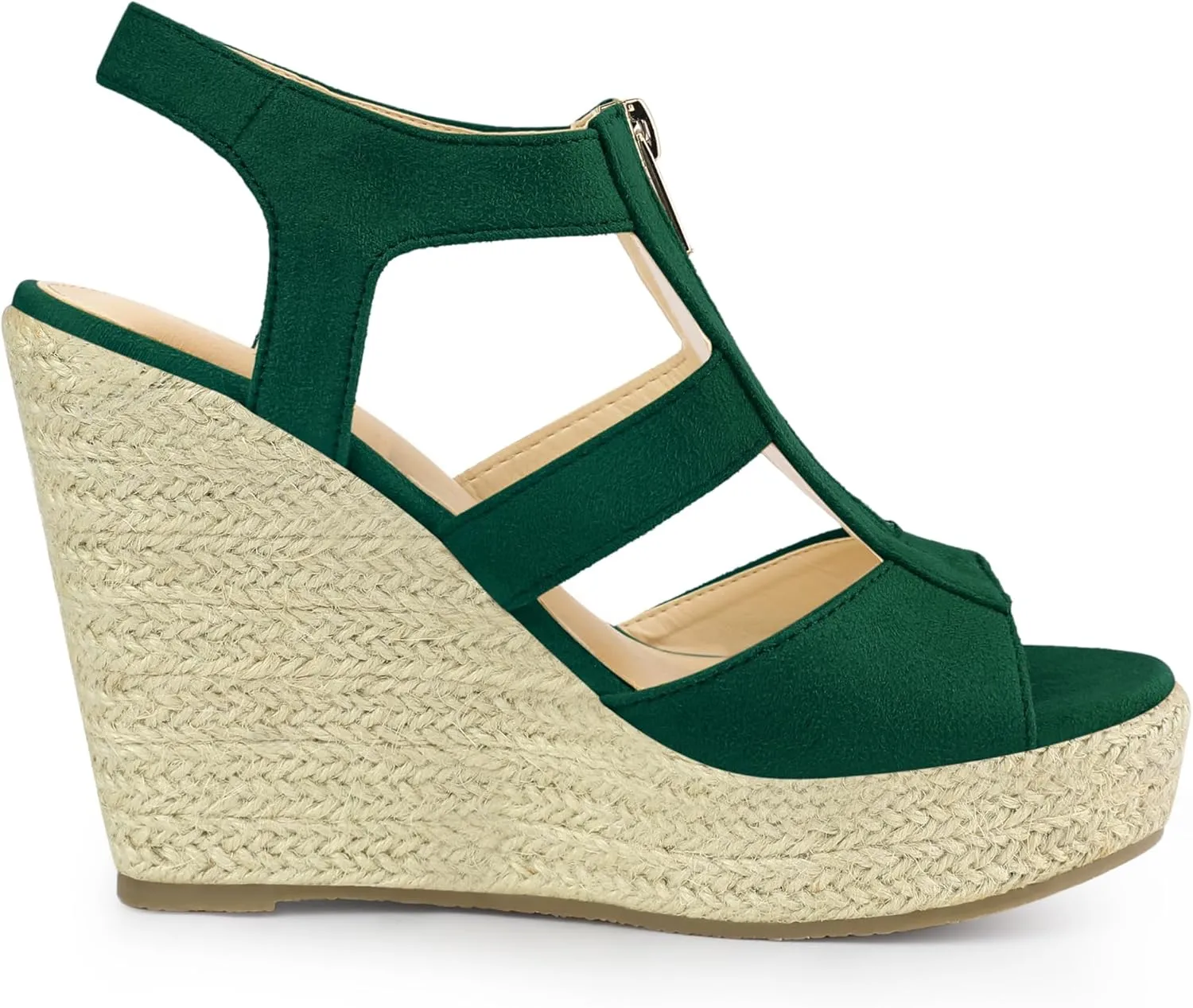 Allegra K Women's Wedges Zipper Sandals Platform Wedges Heels Sandals
