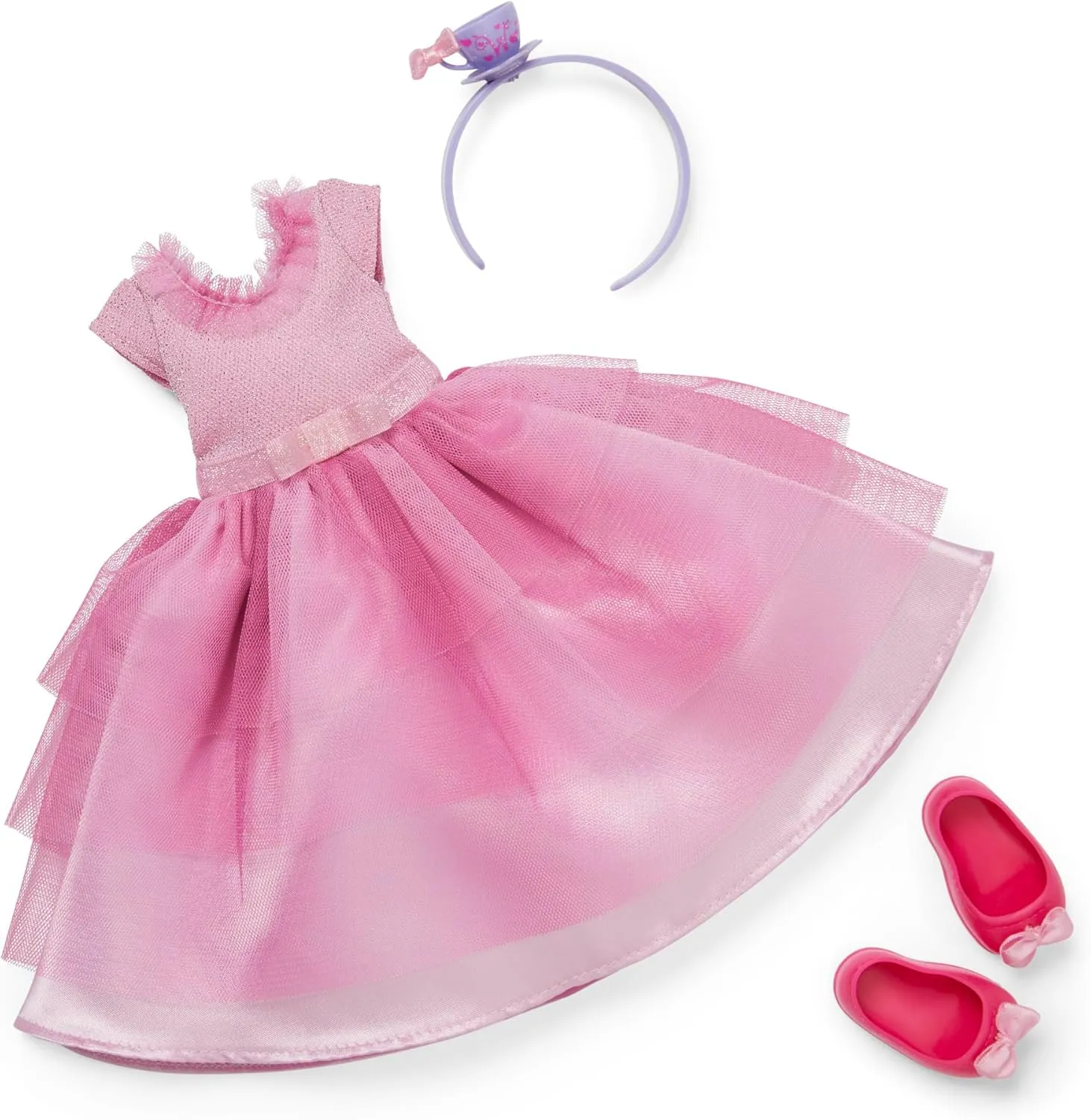 American Girl WellieWishers 14.5-inch Doll Ready to Be Royal Outfit with Teacup Headband and Ballet Flats, For Ages 4 