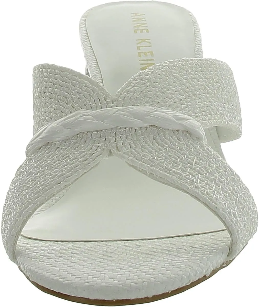 Anne Klein Womens Aubrie Slip On Strappy Mule Sandals