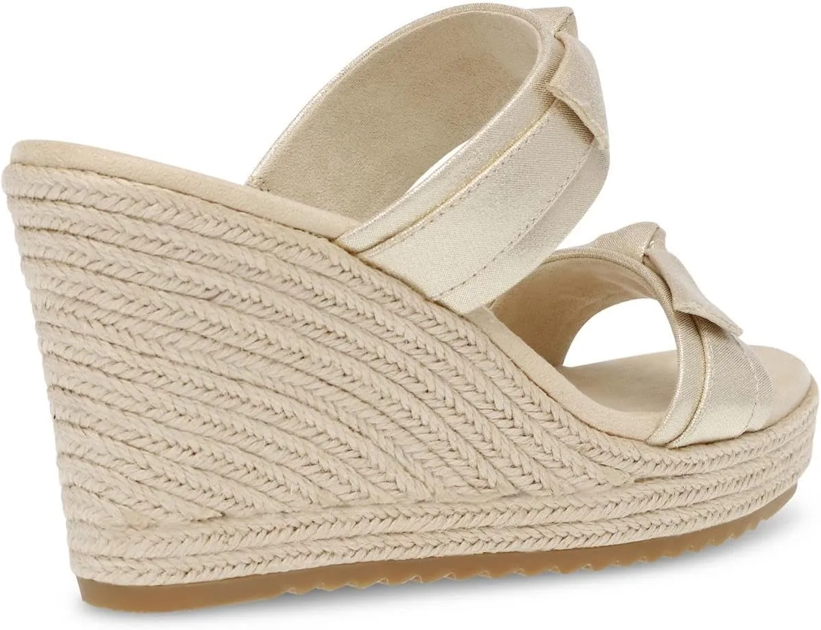 Anne Klein Womens Wiona Slip On Platforms Wedge Sandals