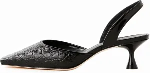 anteikira Women's Slingback Kitten Heels Square Toe Pumps Slip On Comfortable Low Heel Party Dress Shoes for Ladies