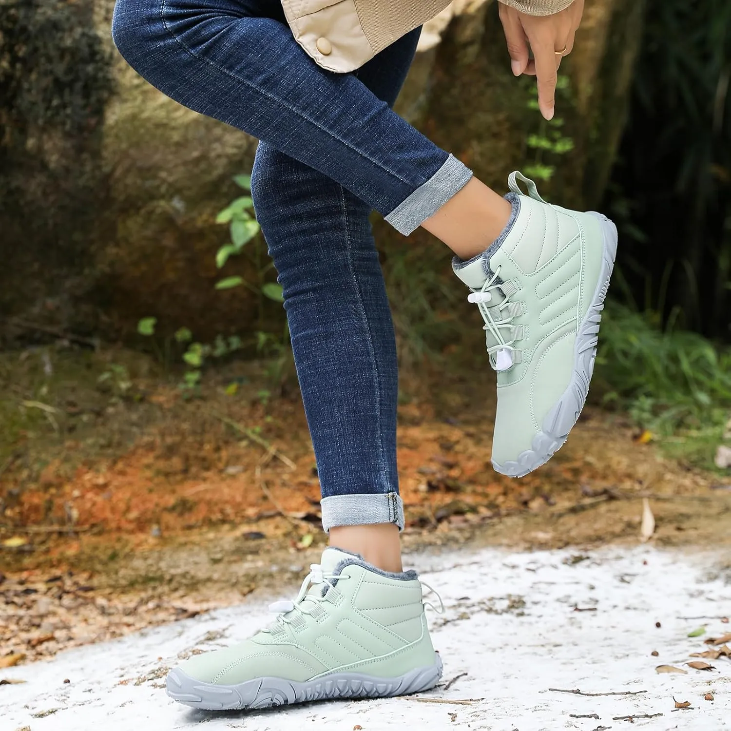 Barefoot Shoes Men Women Wide Toe Box Winter Cross Trainer Minimalist Zero Drop Sole Cotton Boots Sneakers