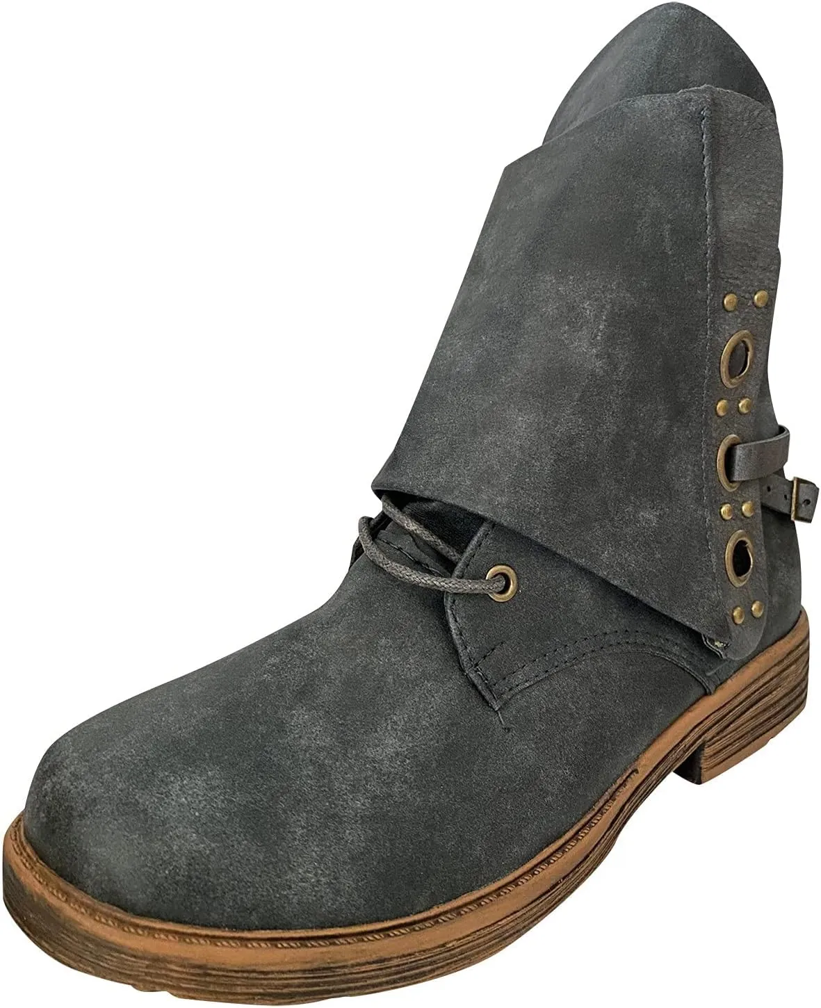 Bcshiye Ankle Boots for Women Low Heel,Fashion Slip-on Dressy Round Toe Combat Boots Comfort Western Chelsea Booties