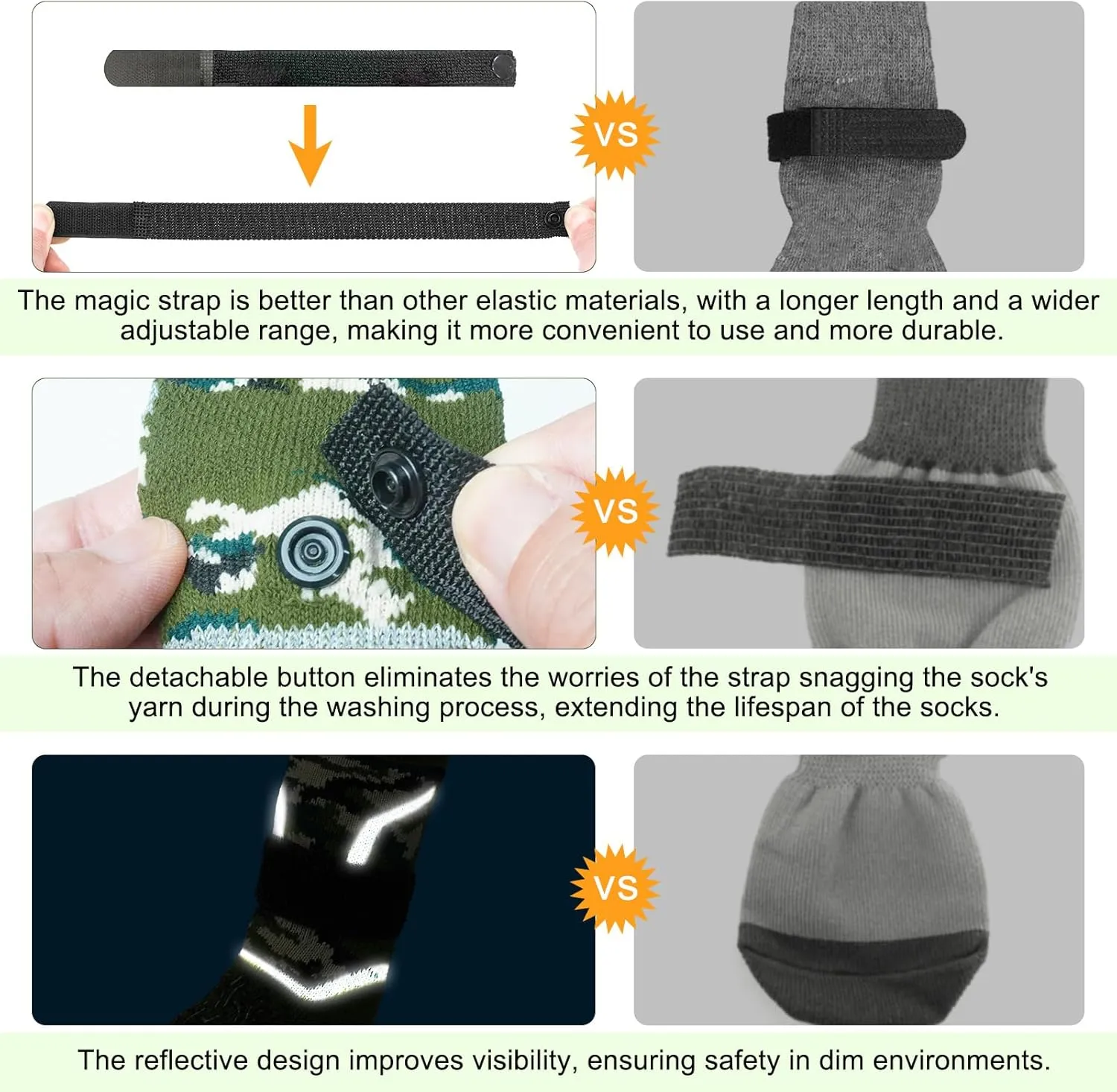 BEAUTYZOO Dog Socks to Prevent Licking Paws, Dog Shoes for Hot/Cold Pavement, Non Slip Dogs Boots & Paw Protectors Reflective with Grips for Hardwood Floor Small Medium Large Senior Dog Booties