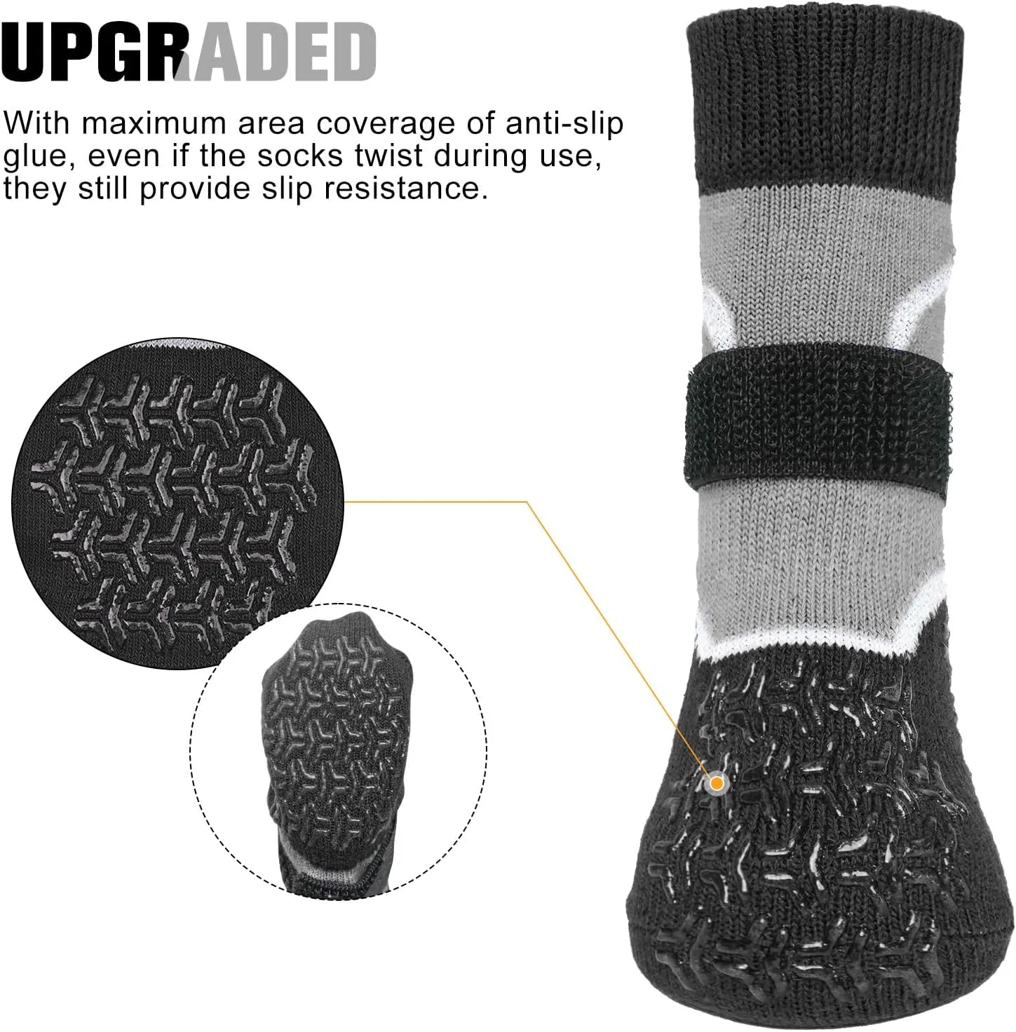 BEAUTYZOO Dog Socks to Prevent Licking Paws, Dog Shoes for Hot/Cold Pavement, Non Slip Dogs Boots & Paw Protectors Reflective with Grips for Hardwood Floor Small Medium Large Senior Dog Booties