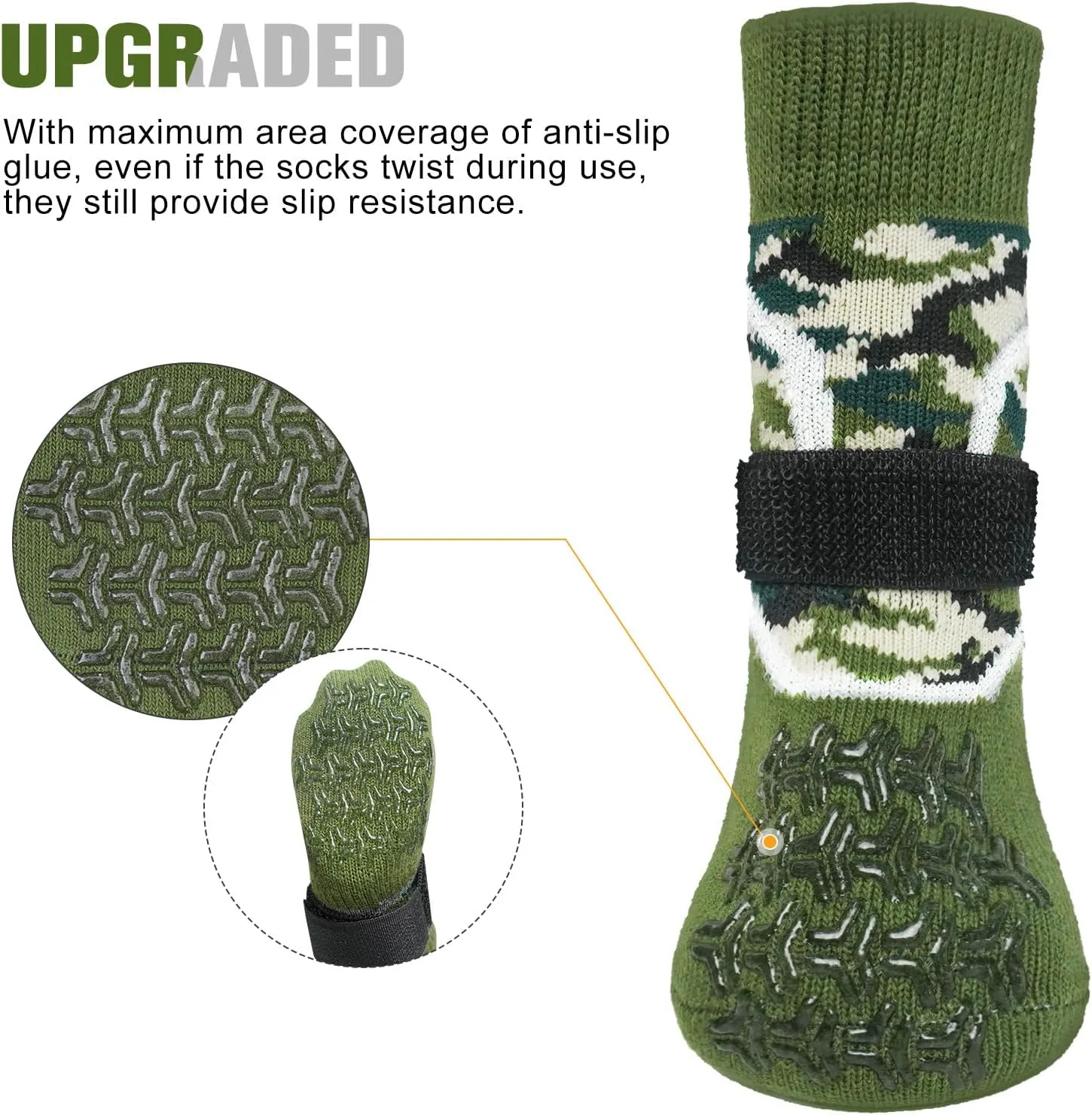 BEAUTYZOO Dog Socks to Prevent Licking Paws, Dog Shoes for Hot/Cold Pavement, Non Slip Dogs Boots & Paw Protectors Reflective with Grips for Hardwood Floor Small Medium Large Senior Dog Booties