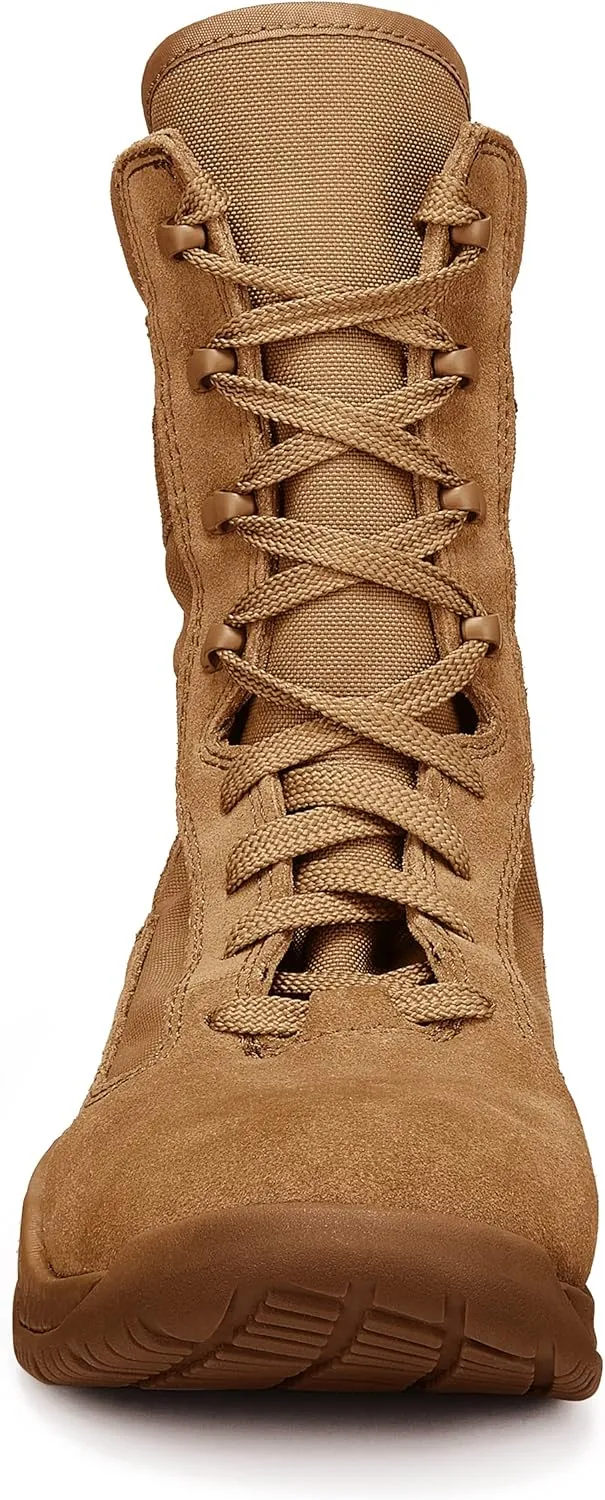 Belleville Men’s TR501 8 Inch AMRAP Athletic Training and Tactical Boots for Men - Army/Air Force OCP ACU Coyote Brown Cattlehide Leather with PT Traction Rubber Outsole