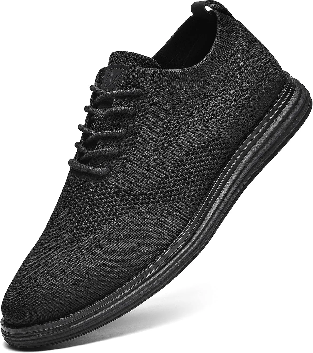 Bergamo Men's Tech Knit Oxford Dress Shoes- Lightweight and Breathable Office Sneakers, Slip-On Business Casual Shoes with Arch Support Footbed for Men