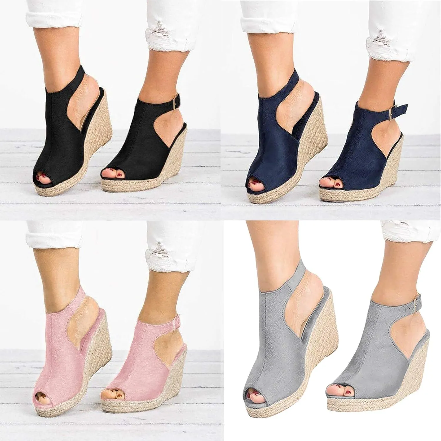 Black Sandals Women Dressy,Womens High Retro Sandals Open Toe Lace Up Platform Heels Shoes Wedges Sandals