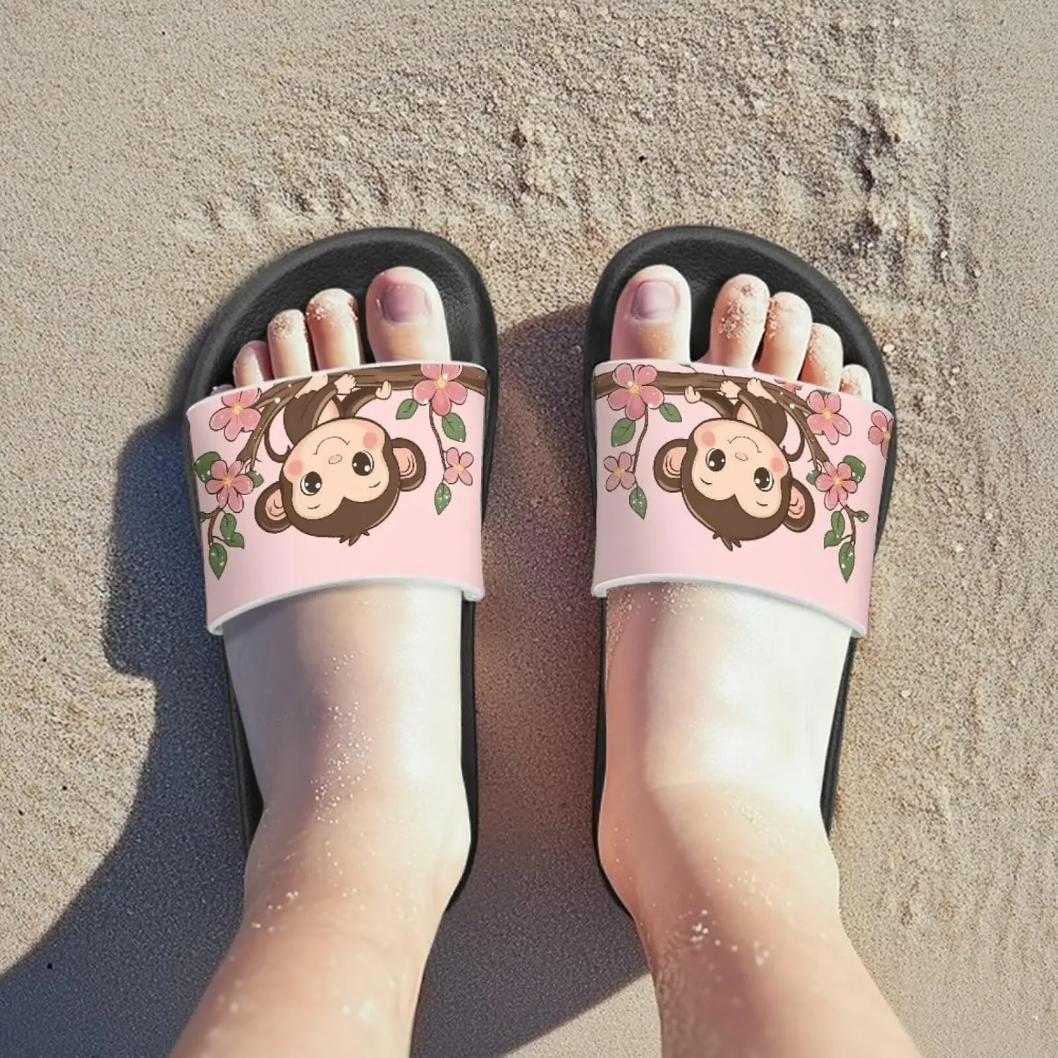 Boys Girls Shower Slippers Non-Slip Lightweight Open Toe Slip on Sandals for Beach Pool Camping