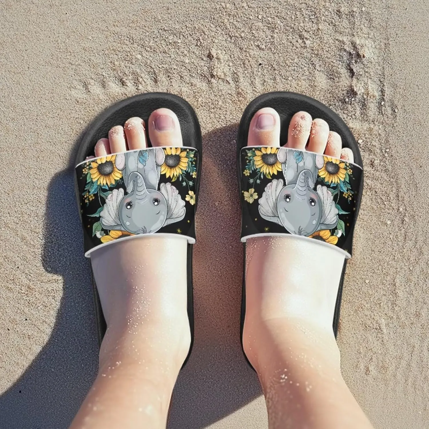 Boys Girls Shower Slippers Non-Slip Lightweight Open Toe Slip on Sandals for Beach Pool Camping