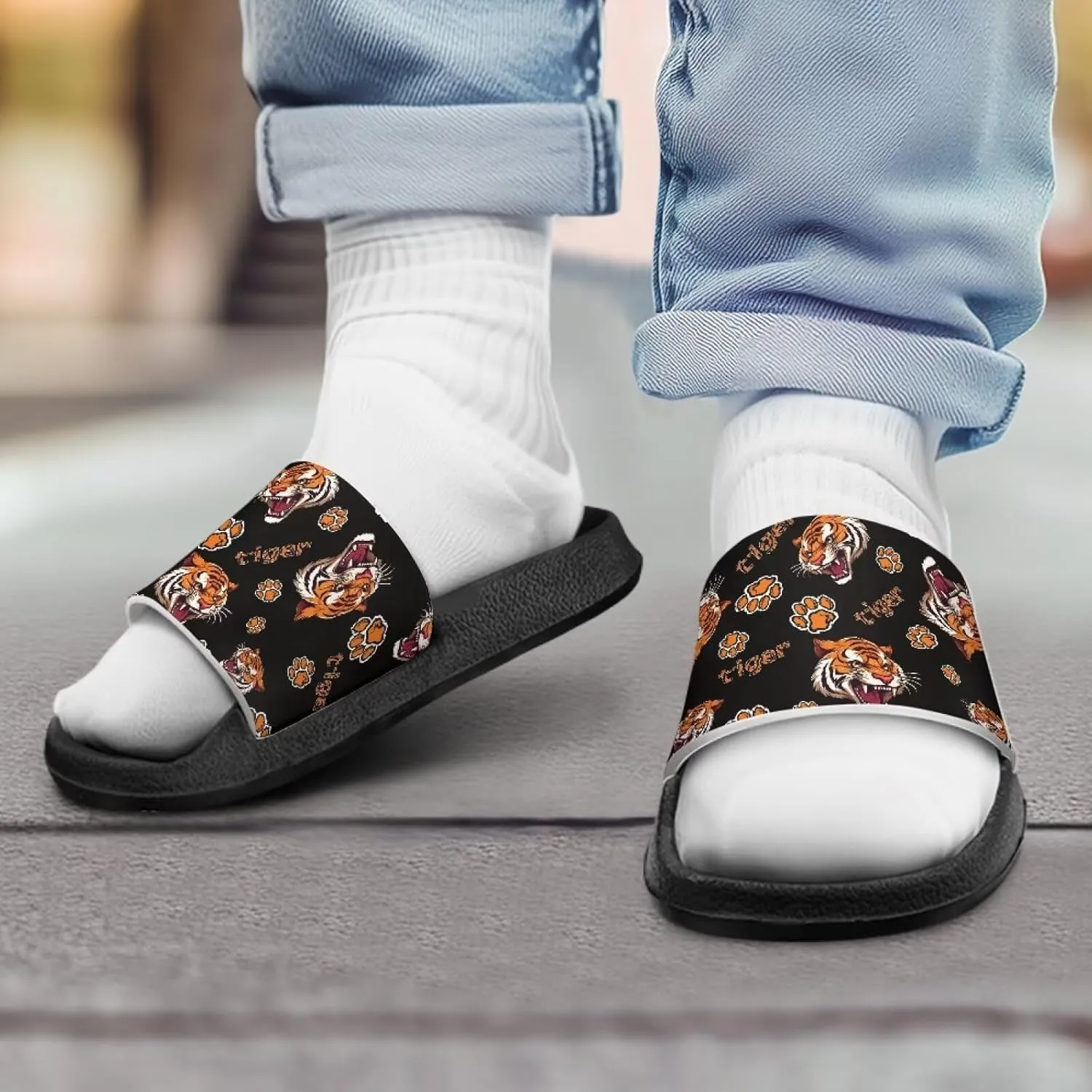 Boys Slide Sandals Kids Summer Slippers Slip On for Outdoor Beach Pool Shower (Little Kid/Big Kid)