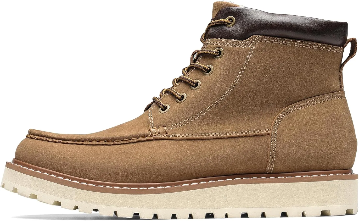 Bruno Marc Men's Moc Toe Boot Fashion Comfort Casual Wedge Boots