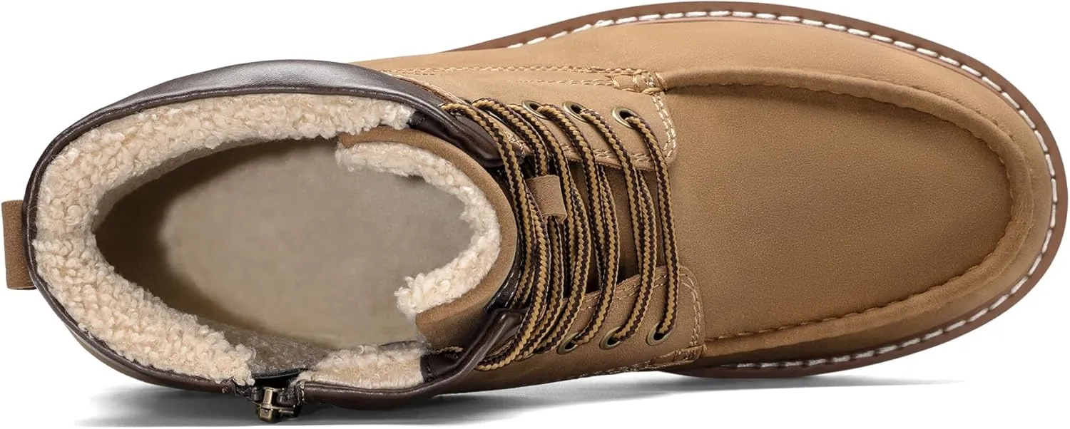 Bruno Marc Men's Moc Toe Boot Fashion Comfort Casual Wedge Boots