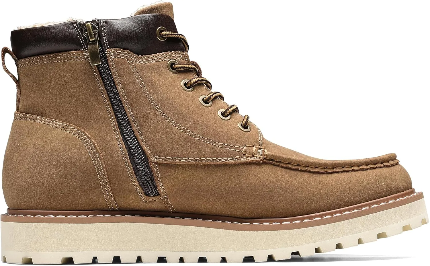 Bruno Marc Men's Moc Toe Boot Fashion Comfort Casual Wedge Boots