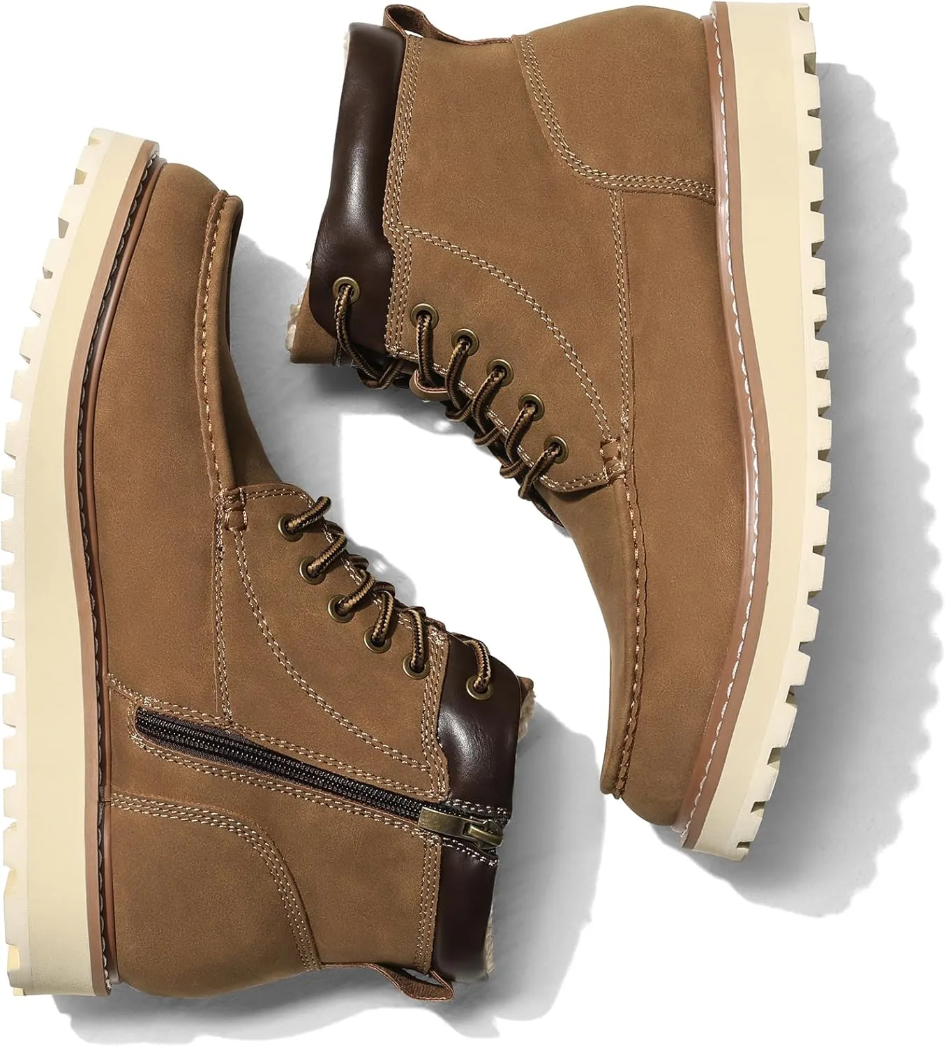 Bruno Marc Men's Moc Toe Boot Fashion Comfort Casual Wedge Boots