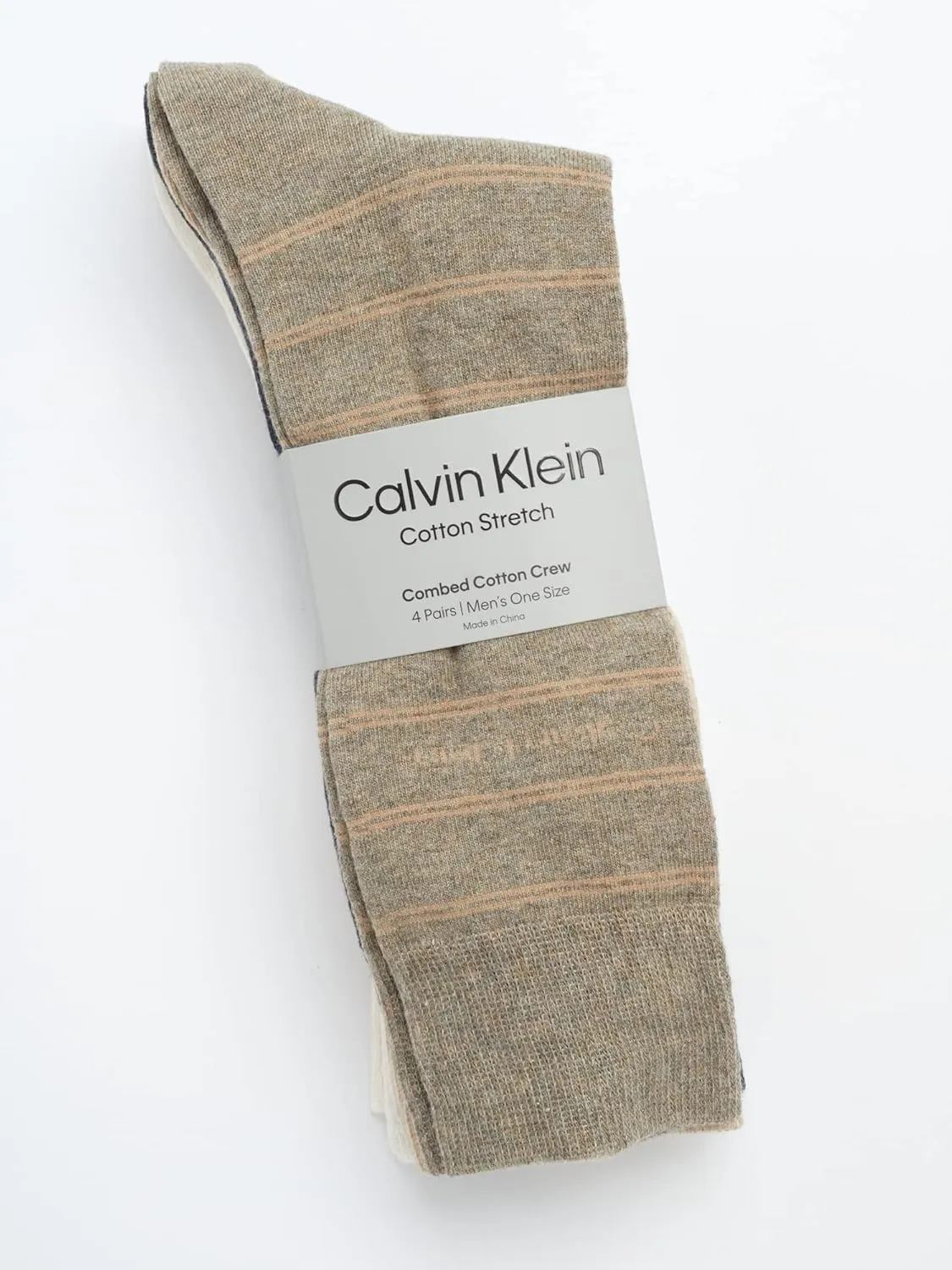 Calvin Klein Men's Dress Socks - 4 Pack Soft Comfort Cotton Blend Stay Up Cuff Crew Socks - Dress Socks for Men (7-12)