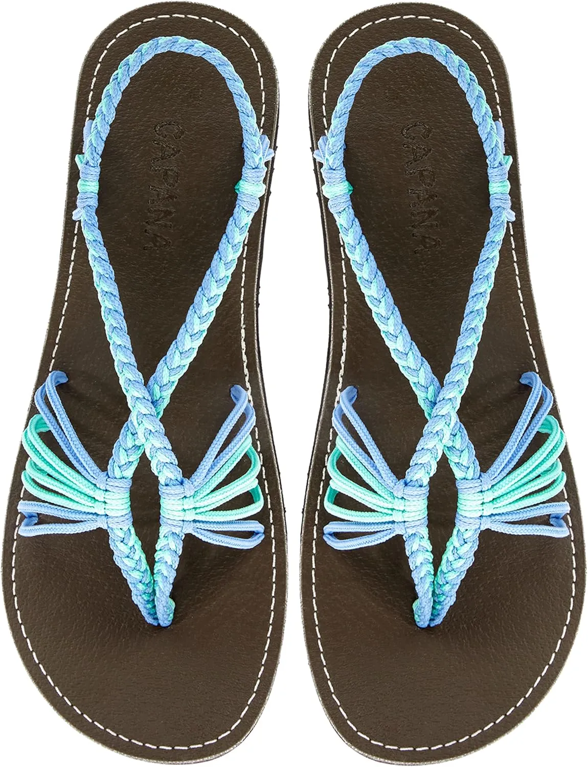 Capana Women's Flat Cork Sandals - Strappy Braided Bohemian Beach Sandals, Spring Casual Shoes, Comfy Boho Flats for Teen Girls – Cocoon