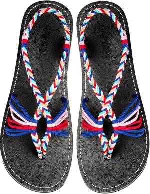 Capana Women's Flat Cork Sandals - Strappy Braided Bohemian Beach Sandals, Spring Casual Shoes, Comfy Boho Flats for Teen Girls – Cocoon