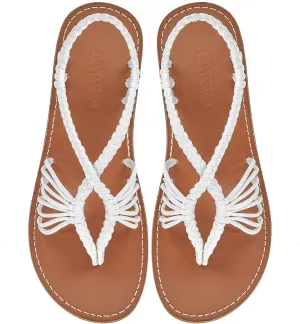 Capana Women's Flat Cork Sandals - Strappy Braided Bohemian Beach Sandals, Spring Casual Shoes, Comfy Boho Flats for Teen Girls – Cocoon