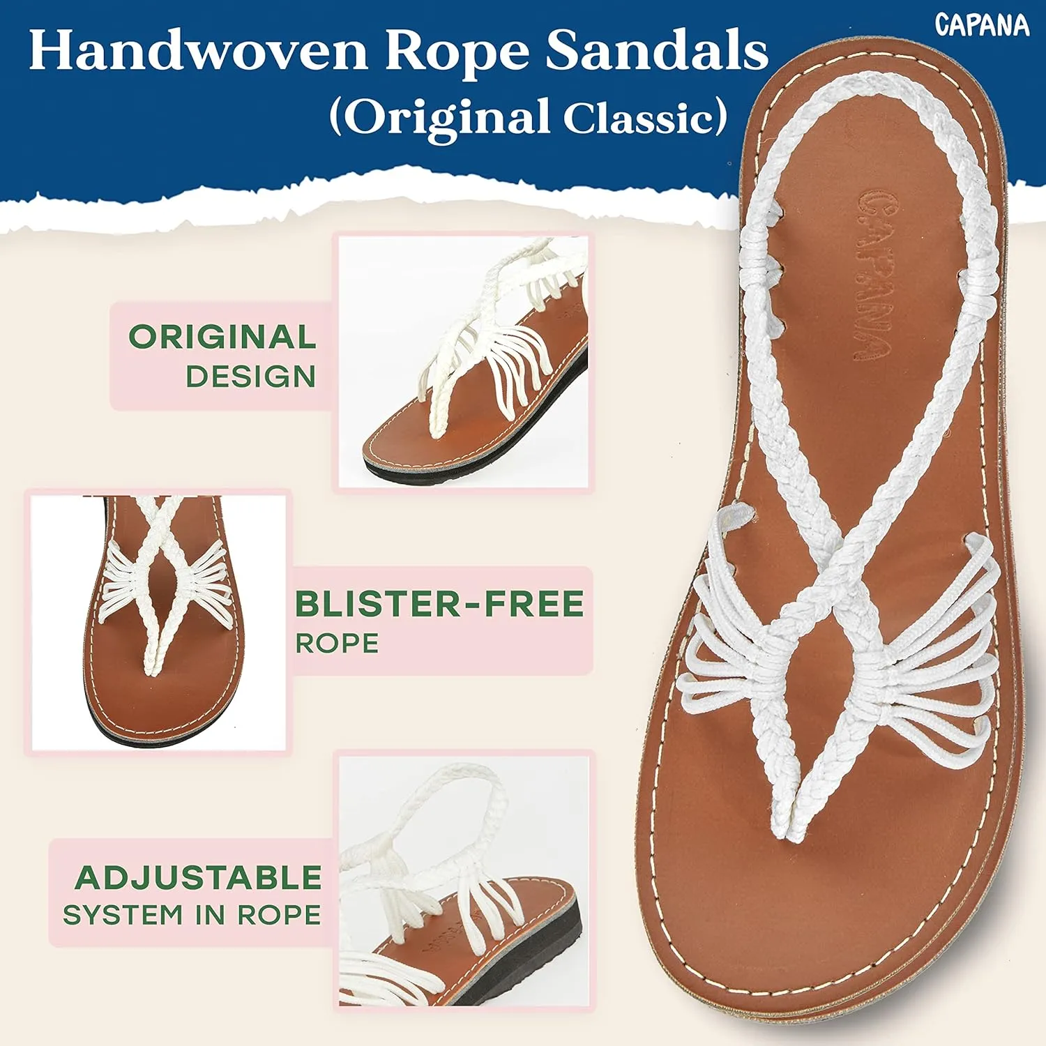 Capana Women's Flat Cork Sandals - Strappy Braided Bohemian Beach Sandals, Spring Casual Shoes, Comfy Boho Flats for Teen Girls – Cocoon