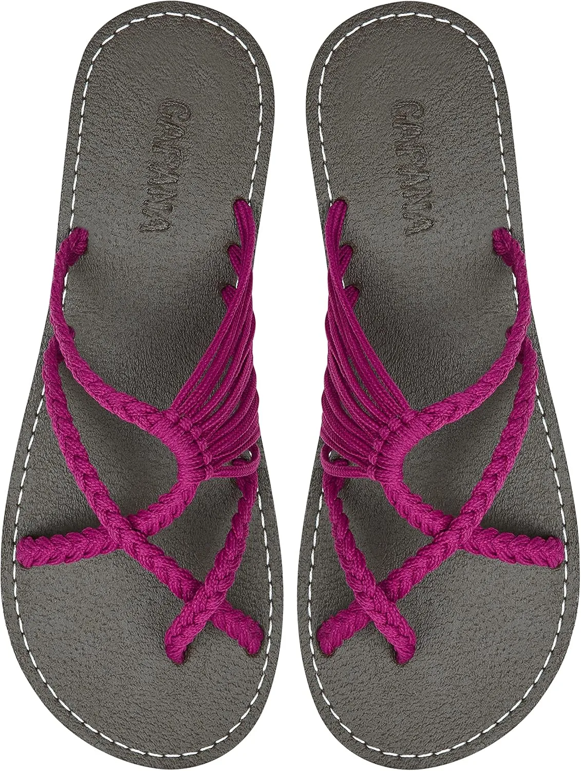 Capana Woven Women's Flat Sandals - Strappy Braided Beach Sandals for Dressy Summer, Rope Bohemian Spring Casual Womens Shoes, Comfy Boho Flats for Teen Girls Oceanbliss