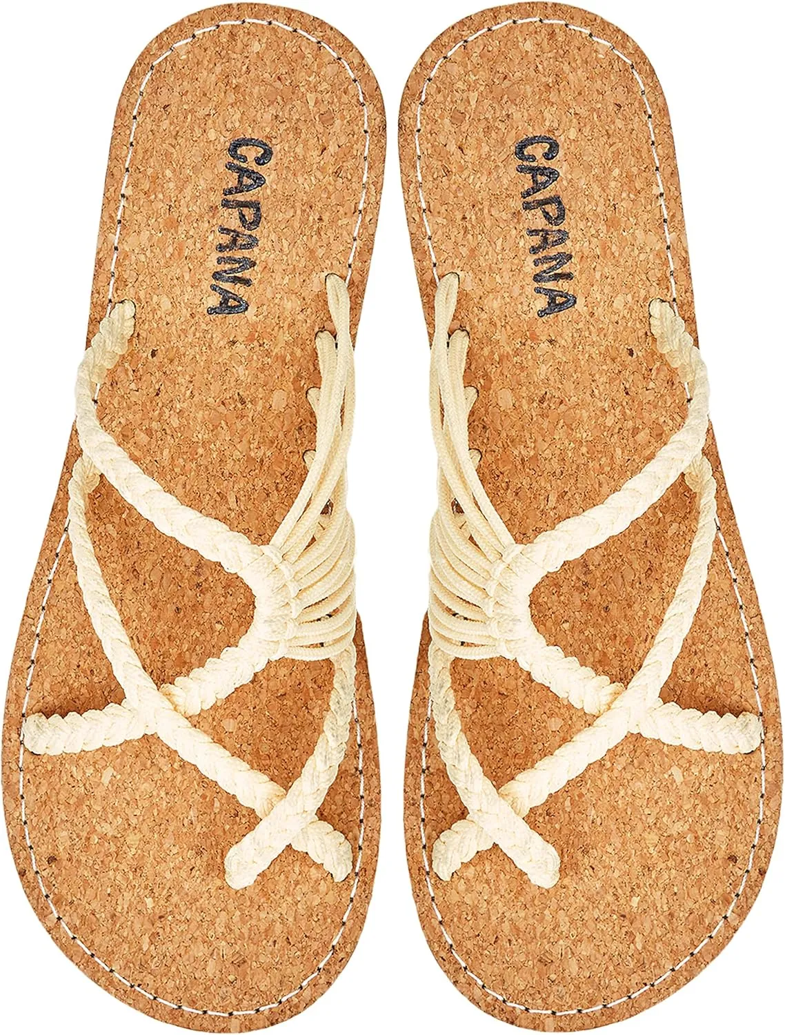 Capana Woven Women's Flat Sandals - Strappy Braided Beach Sandals for Dressy Summer, Rope Bohemian Spring Casual Womens Shoes, Comfy Boho Flats for Teen Girls Oceanbliss