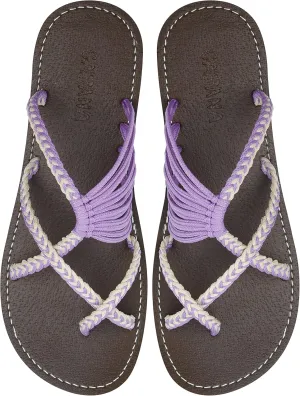 Capana Woven Women's Flat Sandals - Strappy Braided Beach Sandals for Dressy Summer, Rope Bohemian Spring Casual Womens Shoes, Comfy Boho Flats for Teen Girls Oceanbliss