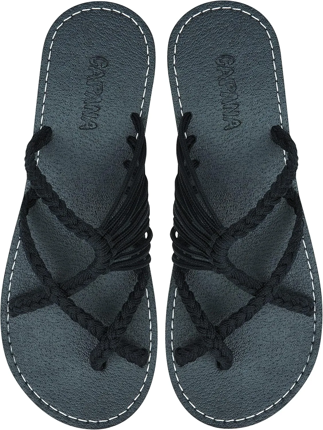 Capana Woven Women's Flat Sandals - Strappy Braided Beach Sandals for Dressy Summer, Rope Bohemian Spring Casual Womens Shoes, Comfy Boho Flats for Teen Girls Oceanbliss