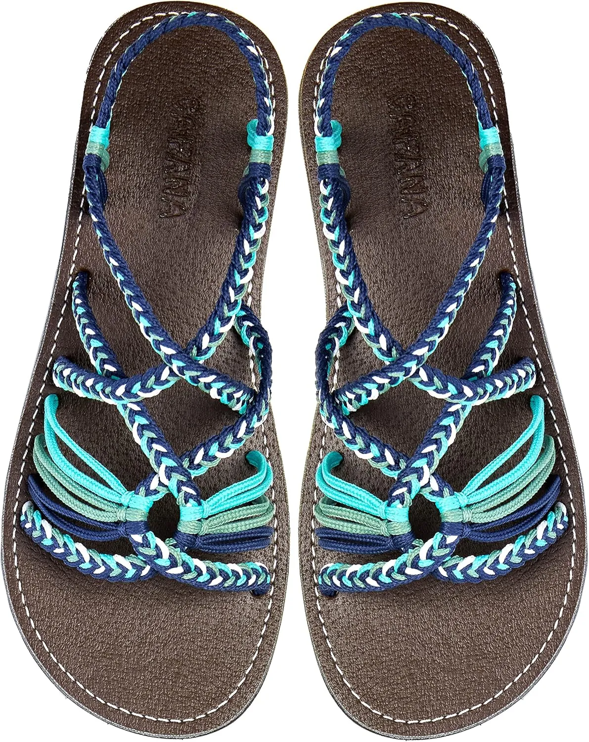 Capana Woven Women's Flat Sandals - Strappy Braided, Beach Sandals for Women Dressy Summer, Rope Bohemian Sandals, Spring Casual Womens Shoes, Comfy Boho Flats for Teen Girls – Relax (2nd Version)