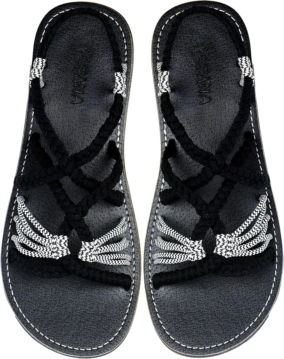 Capana Woven Women's Flat Sandals - Strappy Braided, Beach Sandals for Women Dressy Summer, Rope Bohemian Sandals, Spring Casual Womens Shoes, Comfy Boho Flats for Teen Girls – Relax (2nd Version)