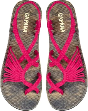 Capana Woven Women's Flat Sandals - Strappy Braided Sandals, Beach Sandals for Women Dressy Summer, Rope Bohemian Sandals, Spring Casual Womens Shoes, Comfy Boho Flats for Teen Girls – Banyan